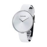 Calvin Klein Full Moon White Dial White Leather Strap Watch for Women - K8Y231L6