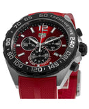 Tag Heuer Formula 1 Chronograph 41mm Red Dial Red Rubber Strap Watch for Men - CAZ101AN.FT8055