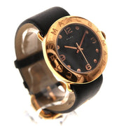 Marc Jacobs Amy Black Dial Black Leather Strap Watch for Women - MBM1225