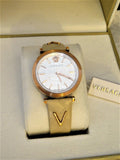 Versace V-Twist White Dial White Leather Strap Watch for Women - VELS00419