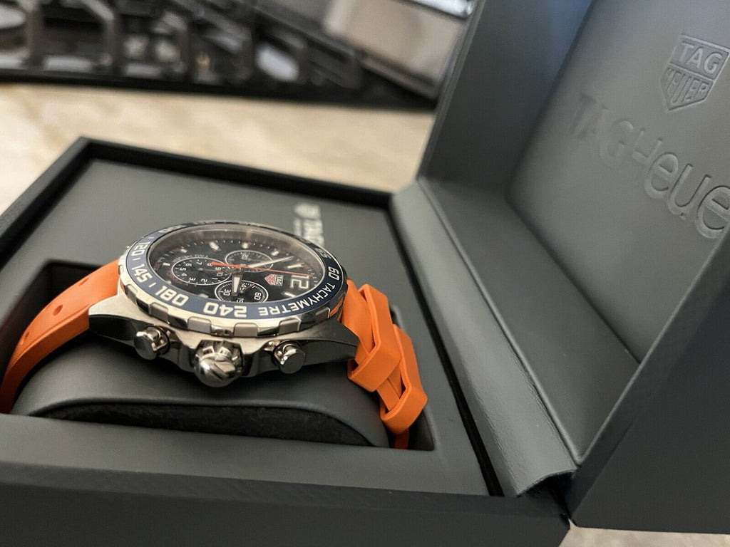 TAG Heuer Formula 1 Chronograph Blue Dial Orange Rubber Watch with 3  Subdials CAZ1014.FT8028, Fast & Free US Shipping