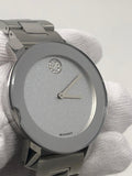 Movado Bold Crystal Dot Silver Dial Silver Steel Strap Watch For Women - 3600334