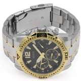 Guess Commander Chronograph Black Dial Two Tone Steel Strap Watch for Men - GW0056G4