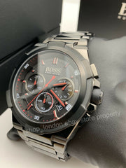 Hugo Boss Supernova Chronograph Grey Dial Grey Steel Strap Watch for Men - 1513361