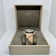 Burberry The City Silver Dial Brown Leather Strap Watch for Women - BU9025