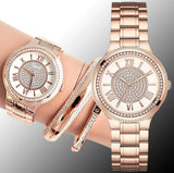 Guess Madison Diamonds White Dial Rose Gold Steel Strap Watch for Women - W0637L3
