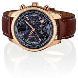 Guess Persuit Chronograph Blue Dial Brown Leather Strap Watch for Men - W0500G1