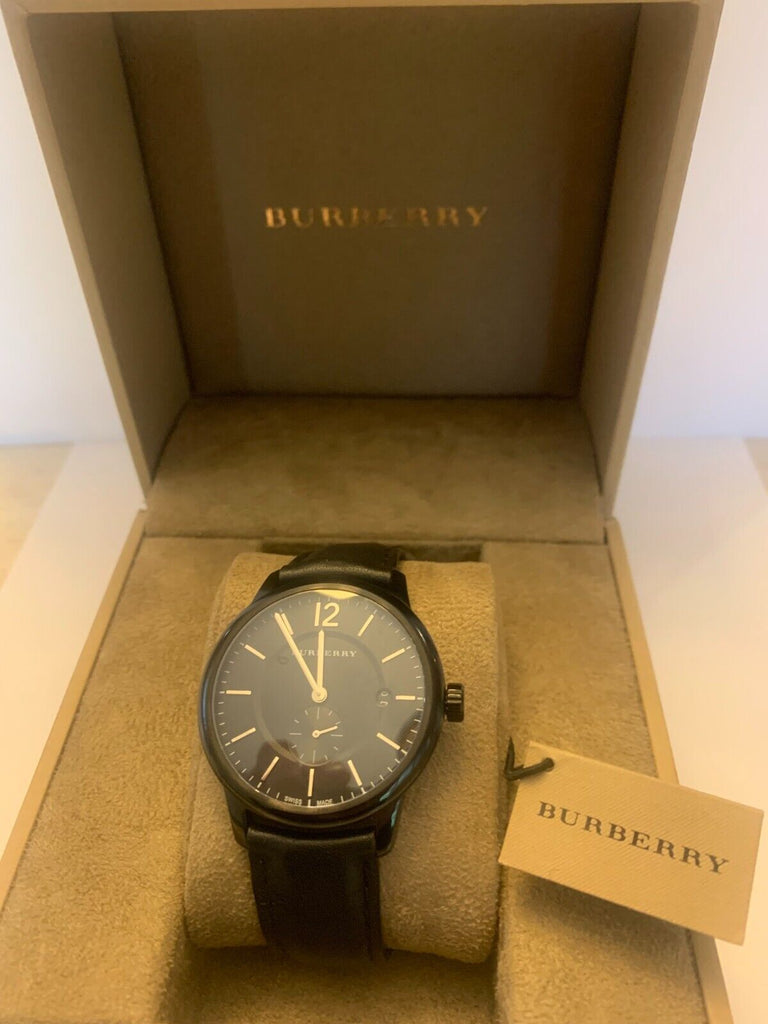 Burberry The Classic Black Dial Black Leather Strap Watch for Men