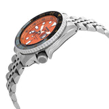 Seiko 5 Sports GMT Automatic Orange Dial Silver Steel Strap Watch For Men - SSK005K1