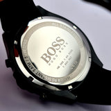 Hugo Boss Velocity Chronograph Black Dial Black Rubber Strap Watch for Men - 1513720