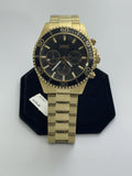 Guess Chaser Chronograph Black Dial Gold Steel Strap Watch for Men - W0170G2