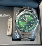 Tag Heuer Formula 1 Limited Edition Green Dial Silver Steel Strap Watch for Men - WAZ1017.BA0842