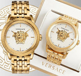 Versace Palazzo Empire White Dial Gold Steel Strap Watch for Men - VERD00318