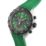 Tag Heuer Formula 1 Chronograph 41mm Green Dial Green Rubber Strap Watch for Men - CAZ101AP.FT8056