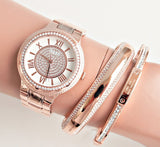 Guess Madison Diamonds White Dial Rose Gold Steel Strap Watch for Women - W0637L3