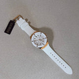 Guess Athena White Dial White Rubber Strap Watch For Women - GW0030L3