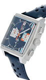 Tag Heuer Monaco Gulf Automatic Chronograph Blue Dial Blue Leather Strap Watch for Men - CBL2115.FC6494