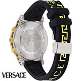 Versace Sports Tech Chronograph Silver Dial Black Rubber Strap Watch for Women - VELT00519