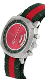 Gucci Grip Quartz Chronograph Red Dial Two Tone NATO Strap Watch for Men - YA157304