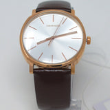 Calvin Klein Posh Silver Dial Brown Leather Strap Watch for Men - K8Q316G6