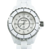 Chanel J12 Diamonds Quartz Ceramic White Dial White Steel Strap Watch for Women - J12 H2422