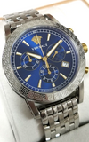 Versace Sport Tech Chronograph Blue Dial Silver Steel Strap Watch for Men - VELT00219