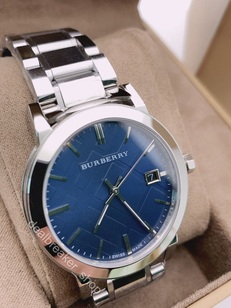 Burberry The City Blue Dial Silver Steel Strap Watch for Men
