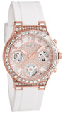 Guess Moonlight Diamonds White Dial White Rubber Strap Watch for Women - GW0257L2