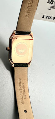 Emporio Armani Gioia Analog Black Mother of Pearl Dial Green Leather Strap Watch For Women - AR11149