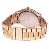 Michael Kors Slim Runway Brown Dial Rose Gold Stainless Steel Strap Watch for Women - MK3181