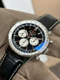 Breitling Navitimer B01 Chronograph 46 Black Dial Black Leather Strap Watch for Men - AB0137211B1P1