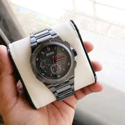 Hugo Boss Supernova Chronograph Grey Dial Grey Steel Strap Watch for Men - 1513361