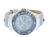 Guess Limelight Quartz Blue Dial Blue Leather Strap Watch For Men - W0775l1