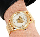 Versace Palazzo Empire White Dial Gold Steel Strap Watch for Men - VERD00318