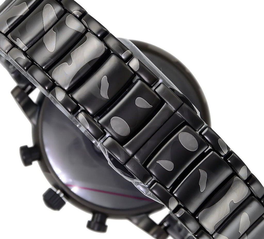 Emporio Armani Luigi Chronograph Black Dial Black Steep Strap