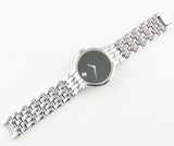 Movado Veturi Quartz Black Dial Silver Steel Strap Watch for Women - 0606338