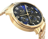 Tommy Hilfiger Daniel Blue Dial Gold Steel Strap Watch for Men - 1710384