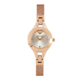Emporio Armani Chiara Silver Dial Rose Gold Steel Strap Watch For Women - AR7362