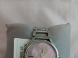 Calvin Klein Stately Pink Mother of Pearl Dial Silver Steel Strap Watch for Women - K3G2312E