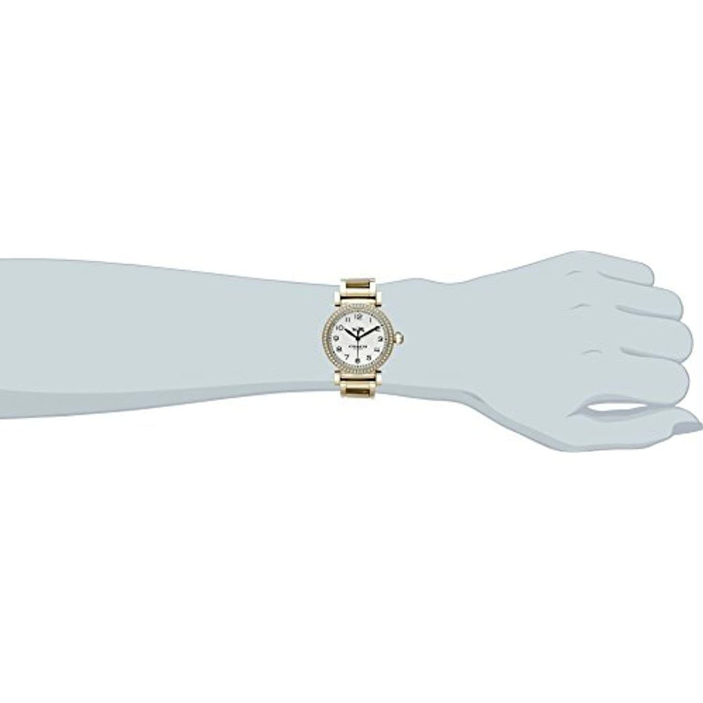 Coach Madison White Dial Gold Steel Strap Watch for Women - 14502397