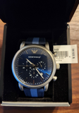 Emporio Armani Luigi Chronograph Quartz Blue Dial Blue Nylon Strap Watch For Men - AR1949