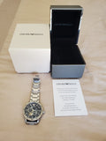 Emporio Armani Mario Chronograph Automatic Blue Dial Silver Steel Strap Watch For Men - AR60052