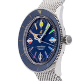 Breitling Superocean Heritage '57 Special Edition II Blue Dial Silver Mesh Bracelet Watch for Men - A103702A1C1A1