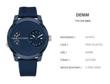 Tommy Hilfiger Denim Blue Dial Blue Rubber Strap Watch for Men - 1791556