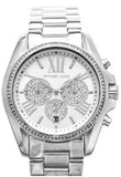 Michael Kors Bradshaw Chronograph Silver Dial Silver Steel Strap Watch For Women - MK6537