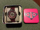 Fossil Vintage Muse Automatic Skeleton Maroon Dial Maroon Leather Strap Watch for Women - ME3137