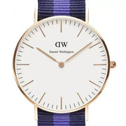 Daniel Wellington Classic Swansea White Dial Two Tone Nylon Strap Watch For Women - 0504DW
