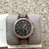 Michael Kors Parker Chronograph Grey Dial Two Tone Steel Strap Watch For Women - MK6440