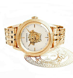 Versace Palazzo Empire White Dial Gold Steel Strap Watch for Men - VERD00318