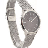 Calvin Klein Minimal Grey Dial Silver Mesh Bracelet Watch for Men - K3M22124